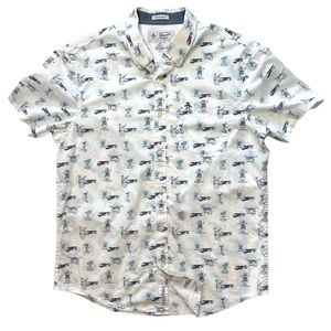 Original Penguin Mens Shirt Size M Hawaiian Party Adult Drinks Fun Novelty
